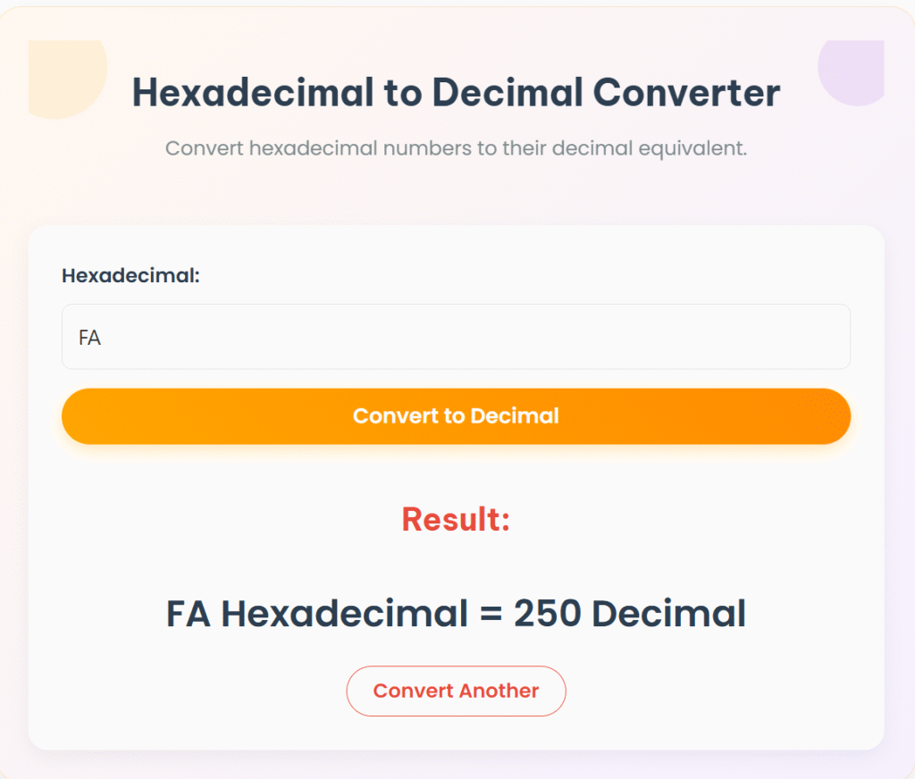 hexadecimal to decimal converter